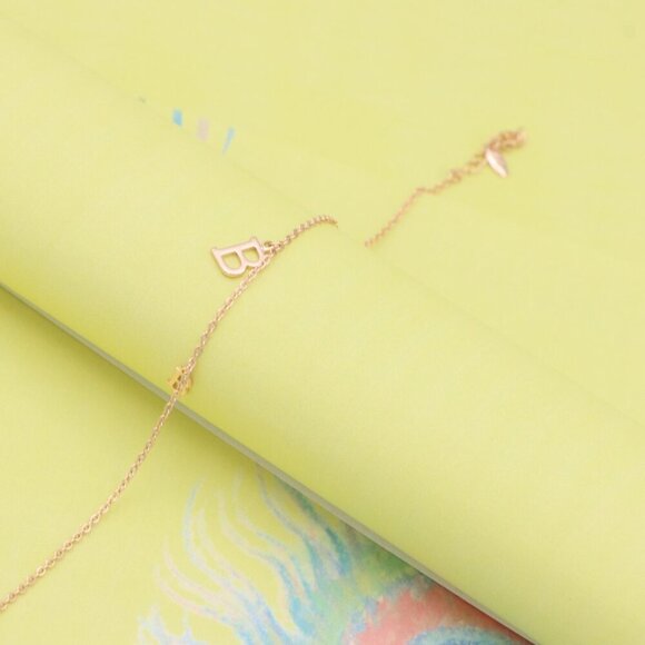 "Rose Gold Chain Bracelet with 'B' Initial Charm and Adjustable Size, XPBL1022 - Picture 4 of 11